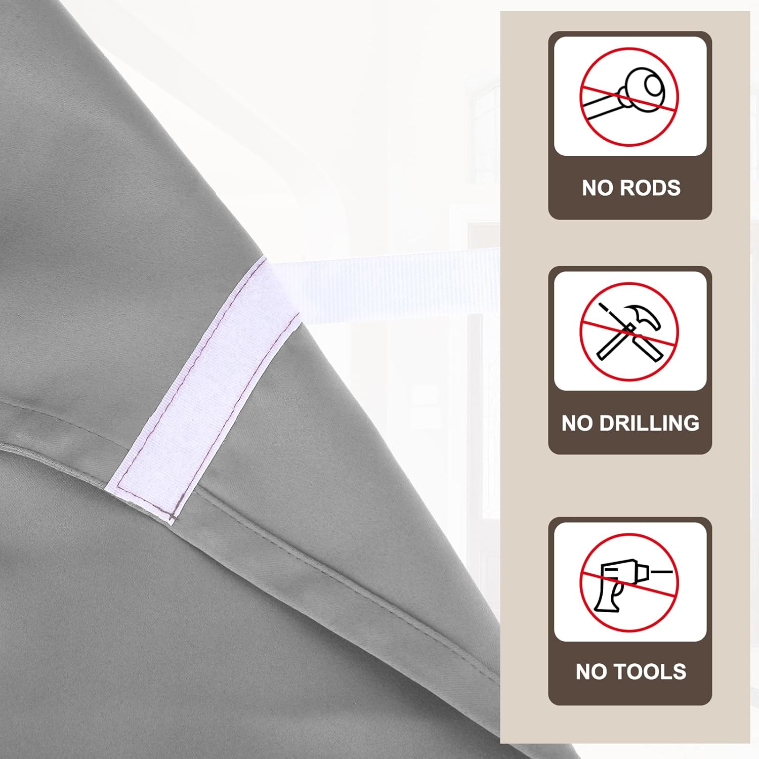 Uxcell Light Gray Side Door Curtain Panel 26x49