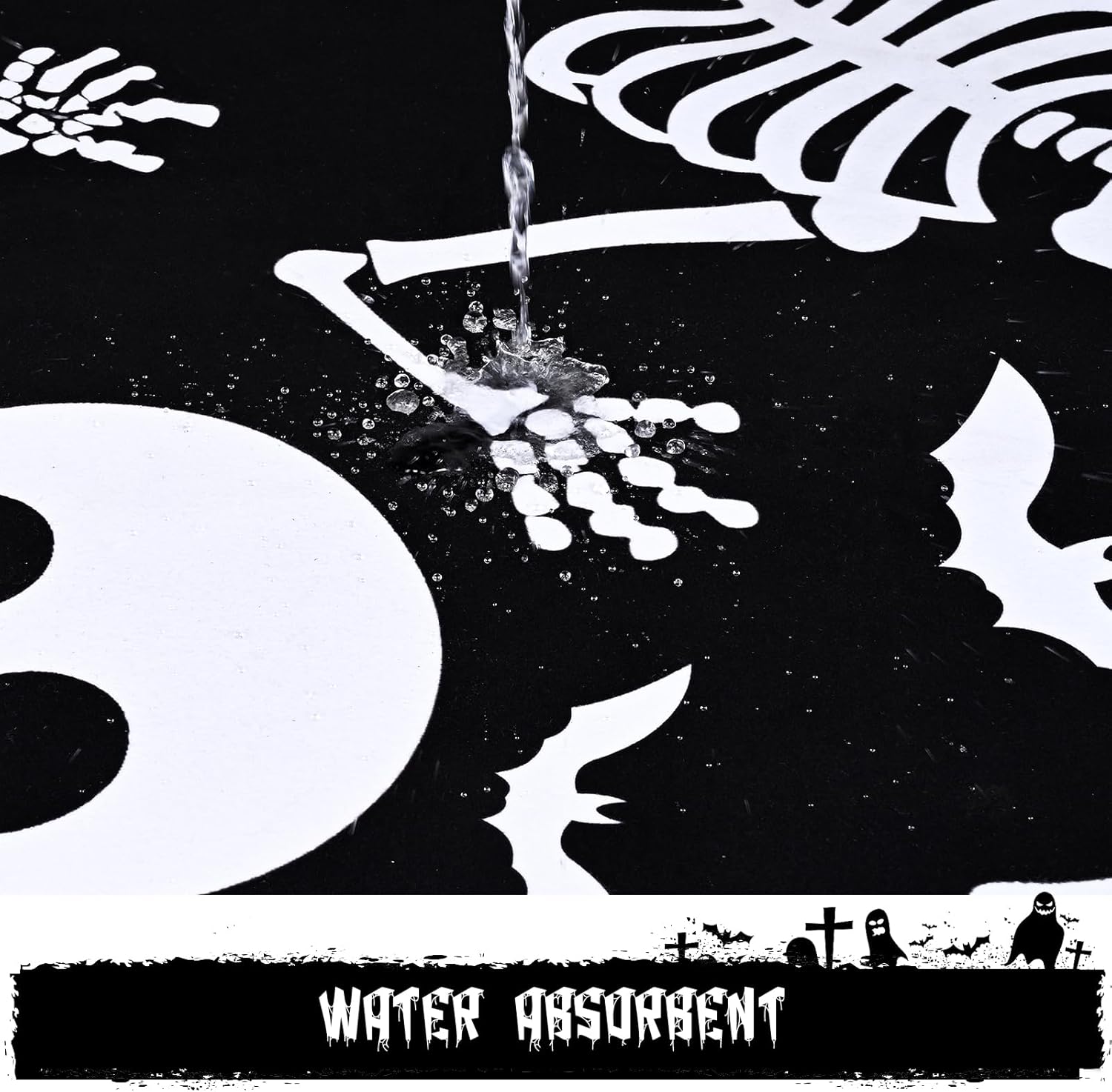 Likiyol Halloween Runner Rug with Skeleton Design