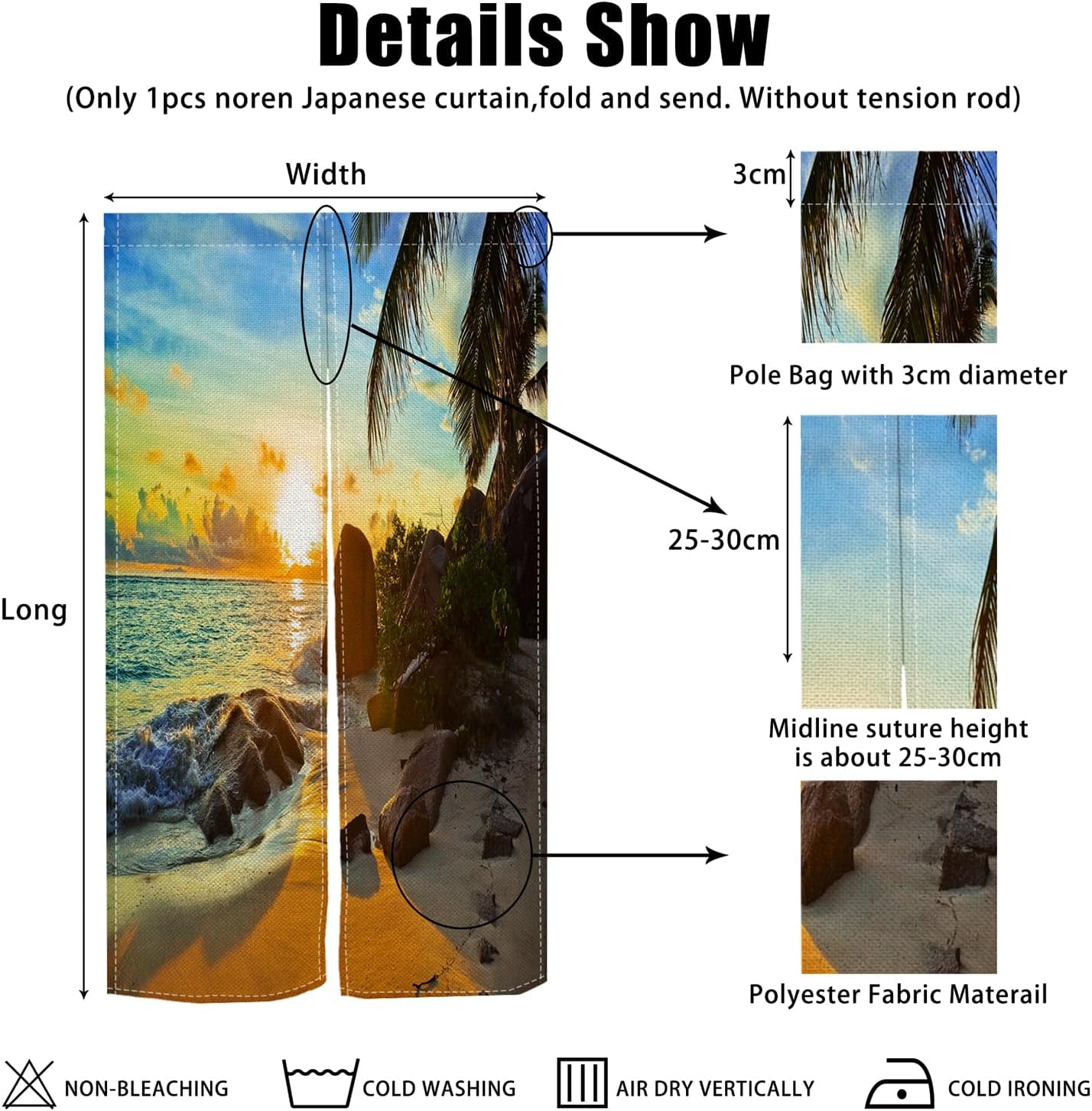 Leowefowa Japanese Noren Door Curtain 335x472 Inches