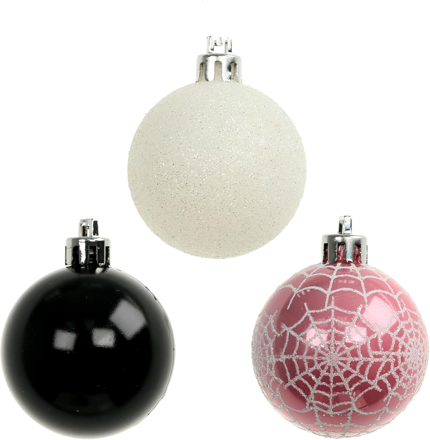 Ashland 175 Pink Black White Halloween Ball Ornaments 6ct