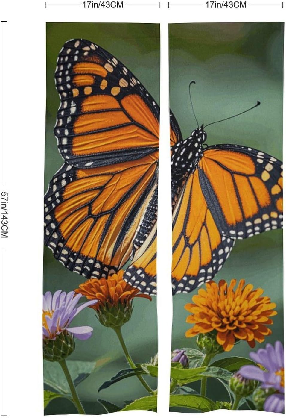Monarch Butterflies Door Cover Curtain 57x17 Inches