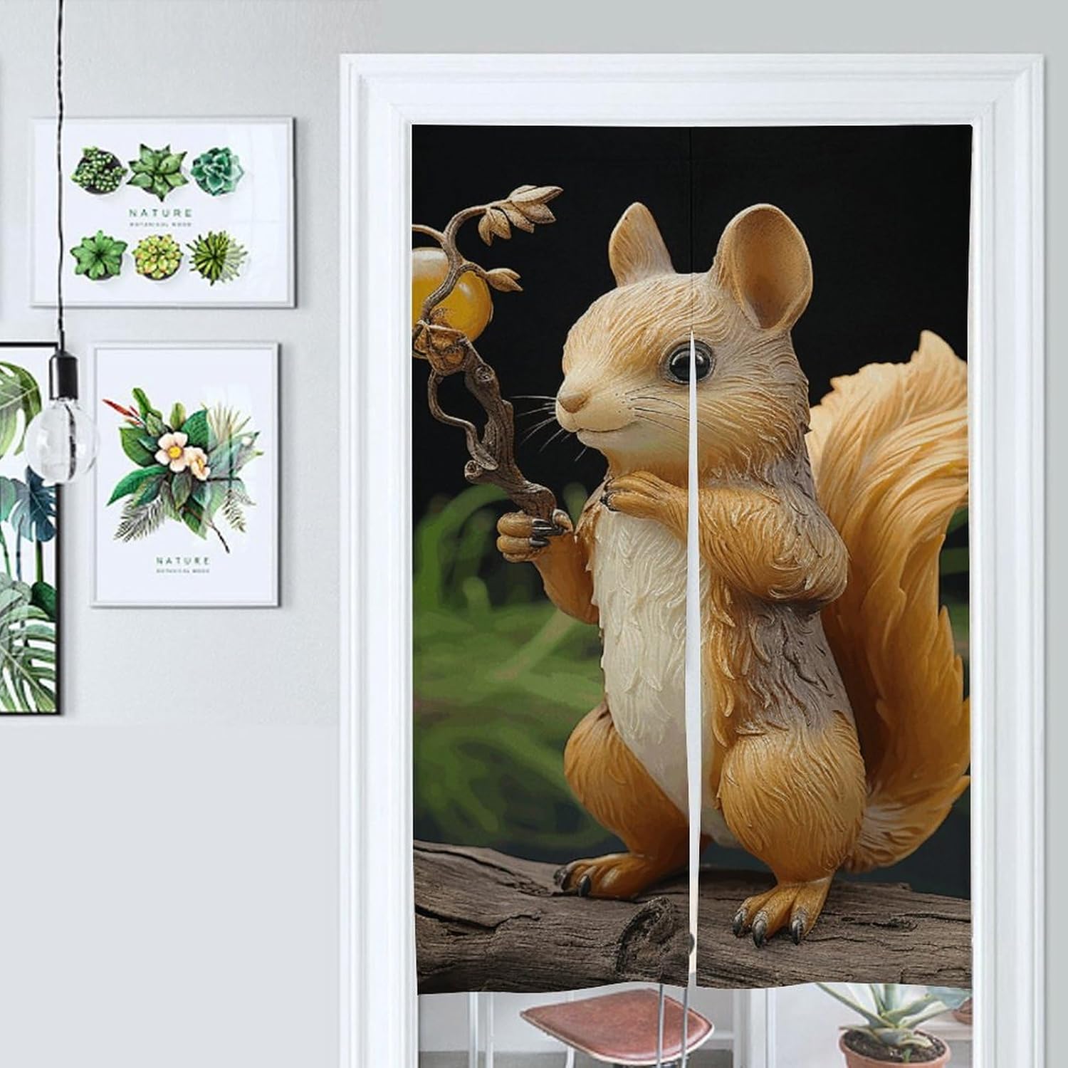 Resin Squirrel Door Cover Curtain 57x17 Inches