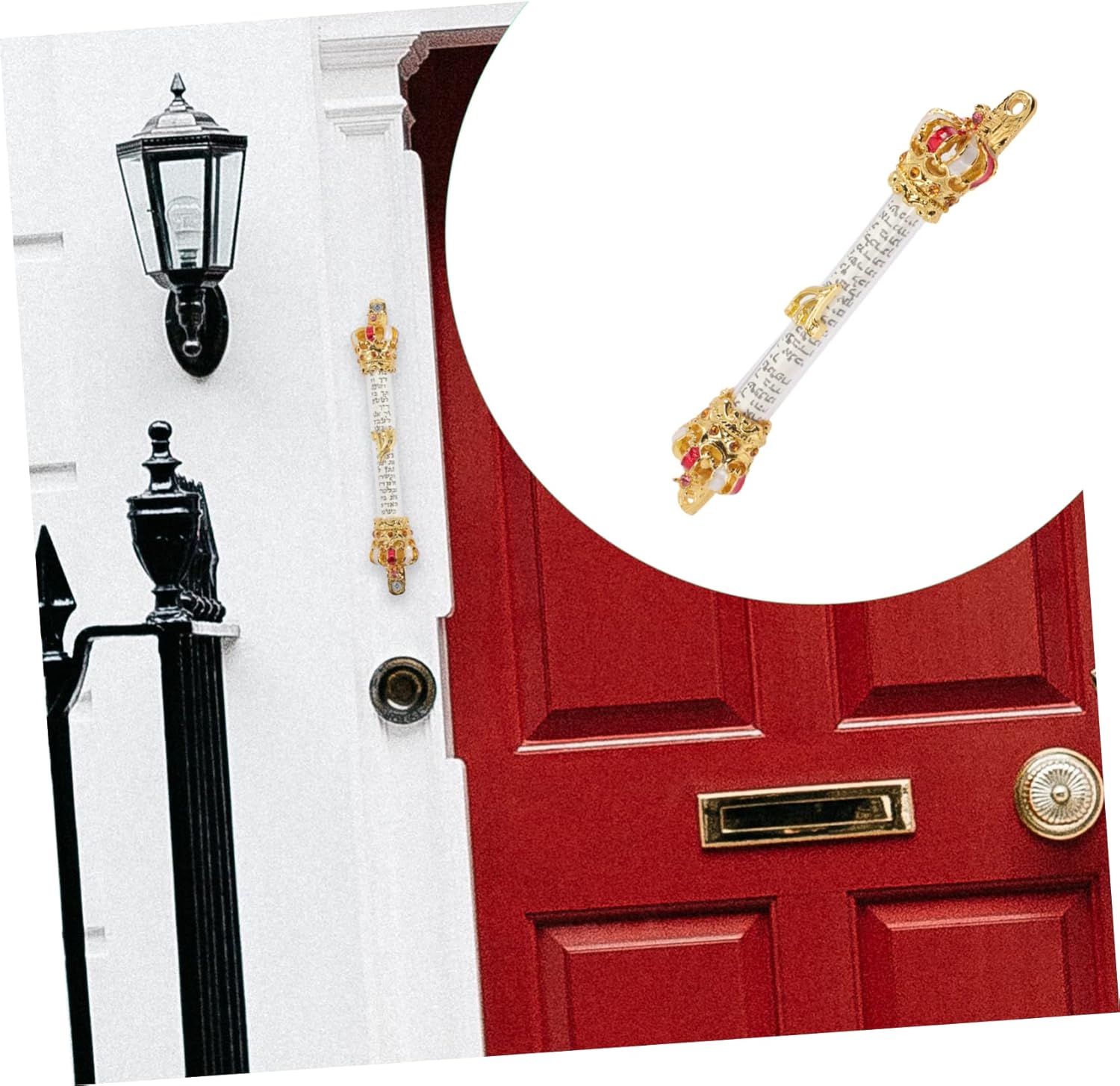 Healifty Metal Mezuzah Ornament for Home Door Decoration