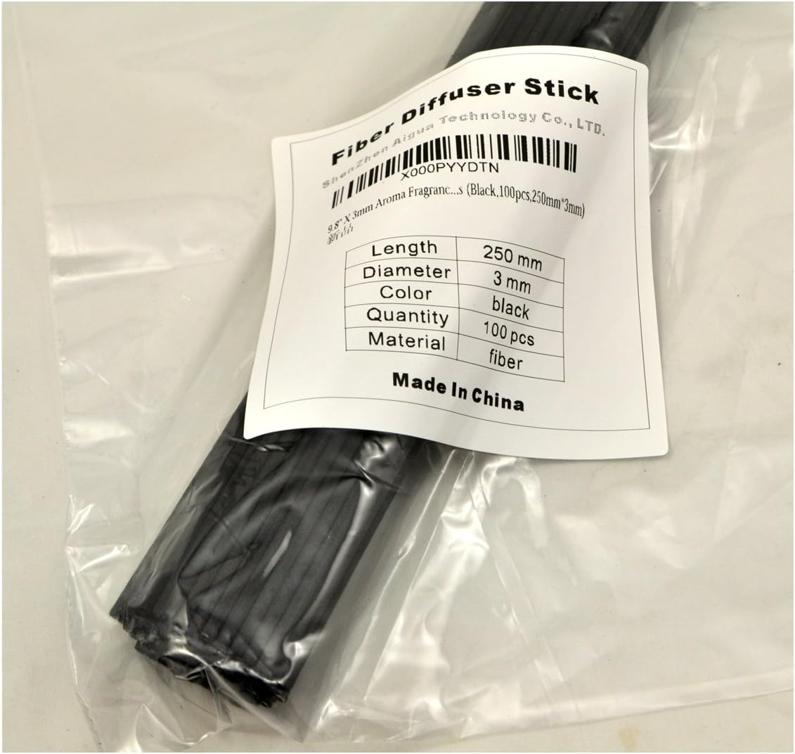 100 Piece Fiber Reed Diffuser Sticks Replacement - Black