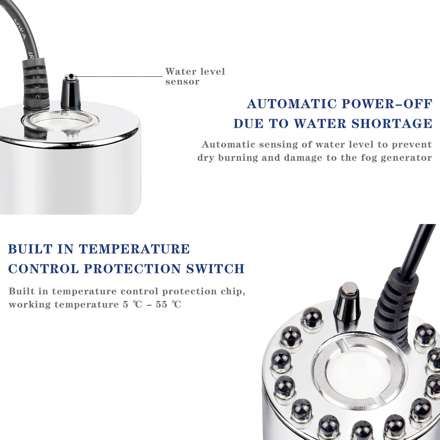 Ultrasonic Mist Maker Fogger with Light and Volume Control