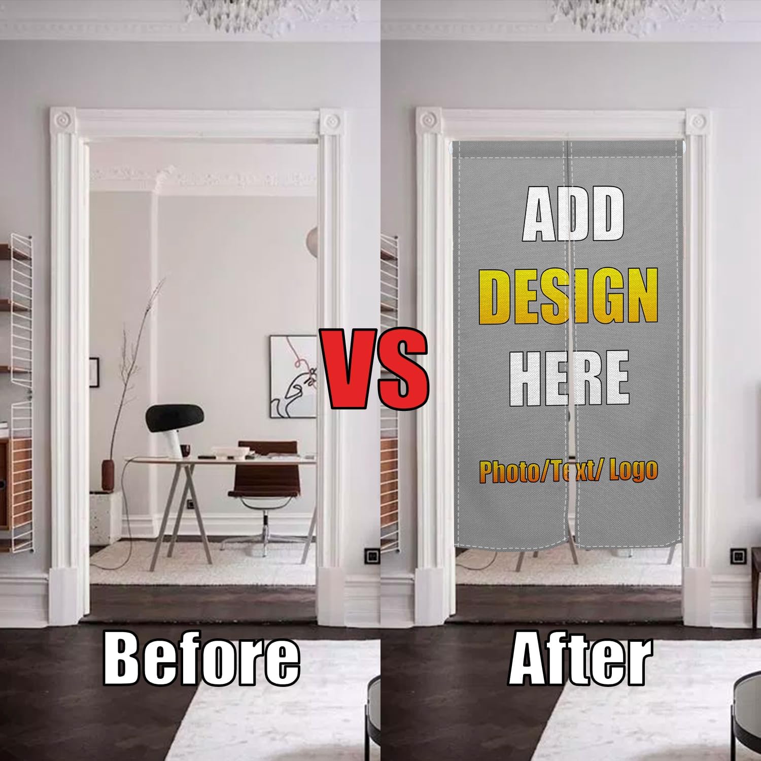 Custom Double Sided Japanese Noren Door Curtain Panel