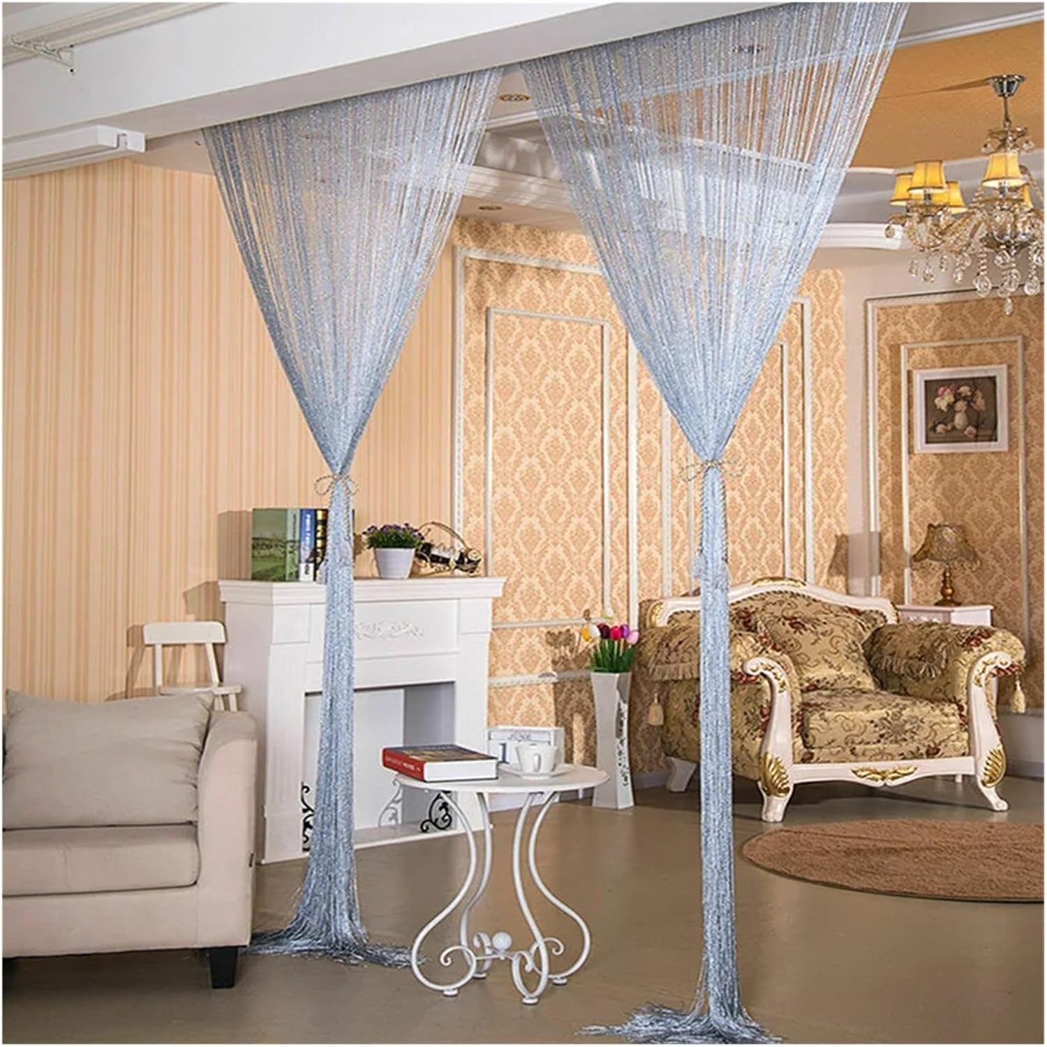 Shiny Tassel String Curtains 100x200cm Room Divider