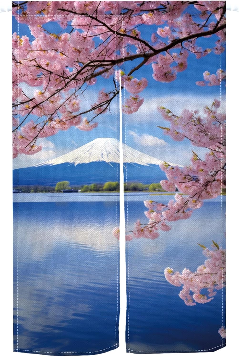 Japanese Mount Fuji Noren Door Curtain 335x669 In