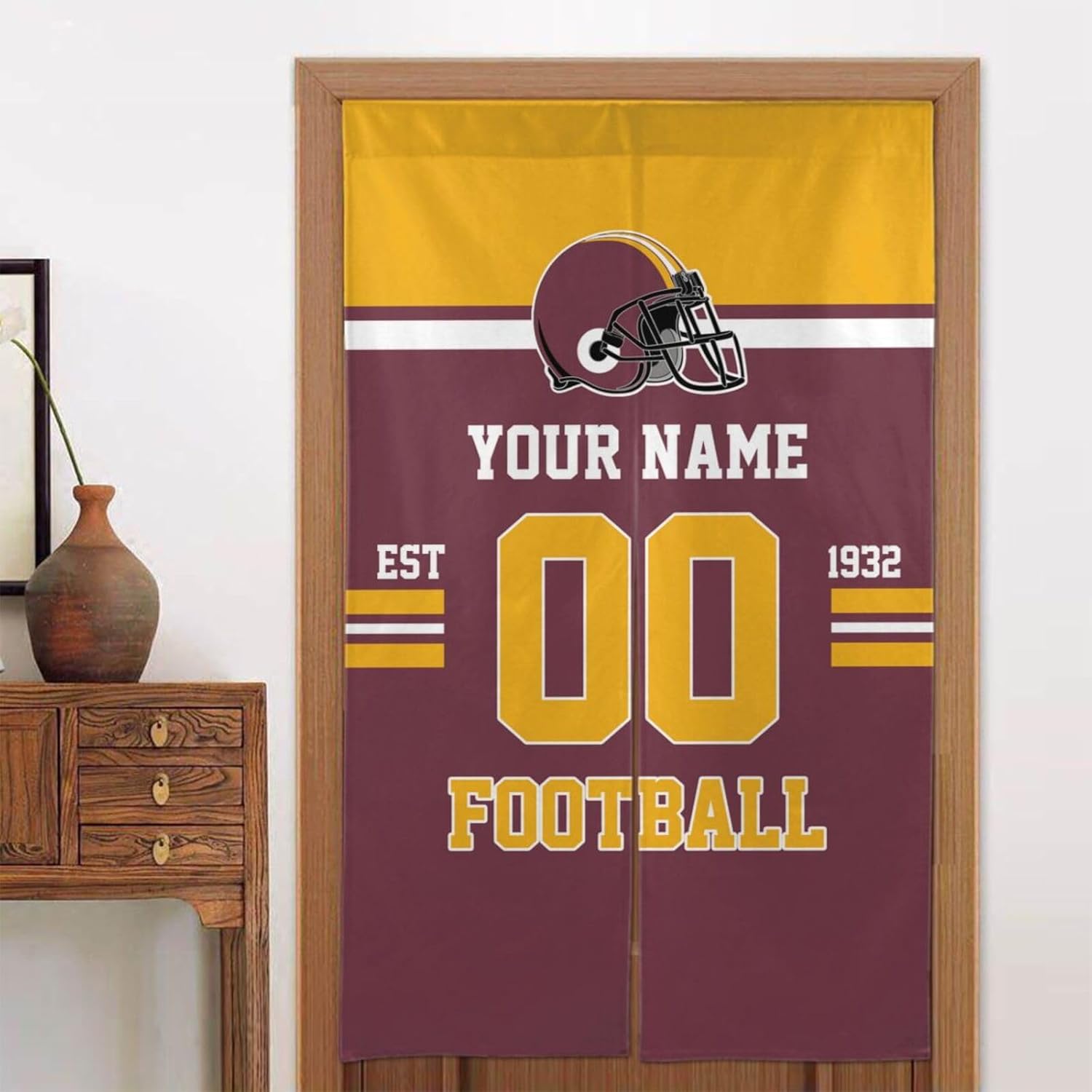 Custom Door Curtain with Name and Number