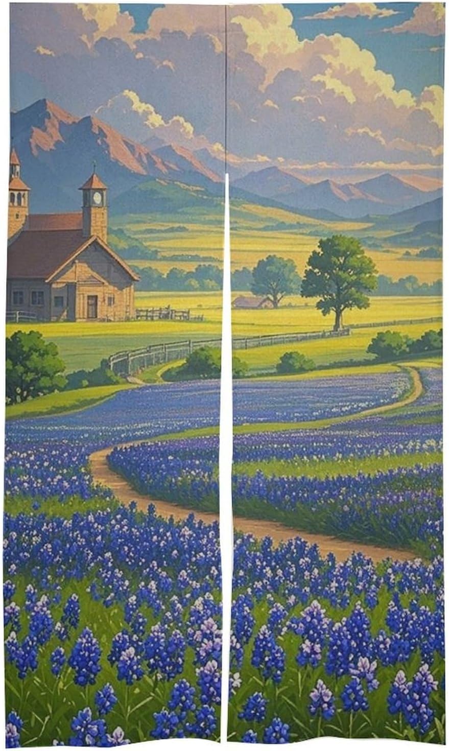 Texas Bluebonnets Door Curtain 57 X 17 Inches