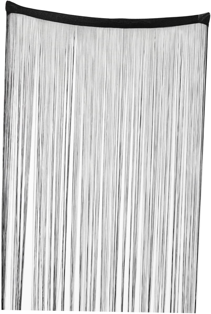 Black Tassel Rod Curtain for Doorway and Room Divider