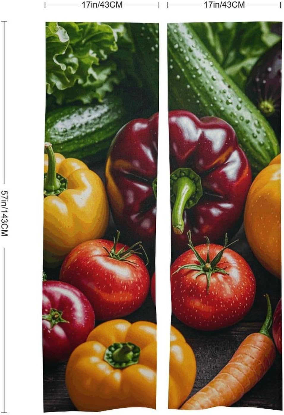 Fresh Vegetables Fruits Door Cover Curtain 57x17 Inch