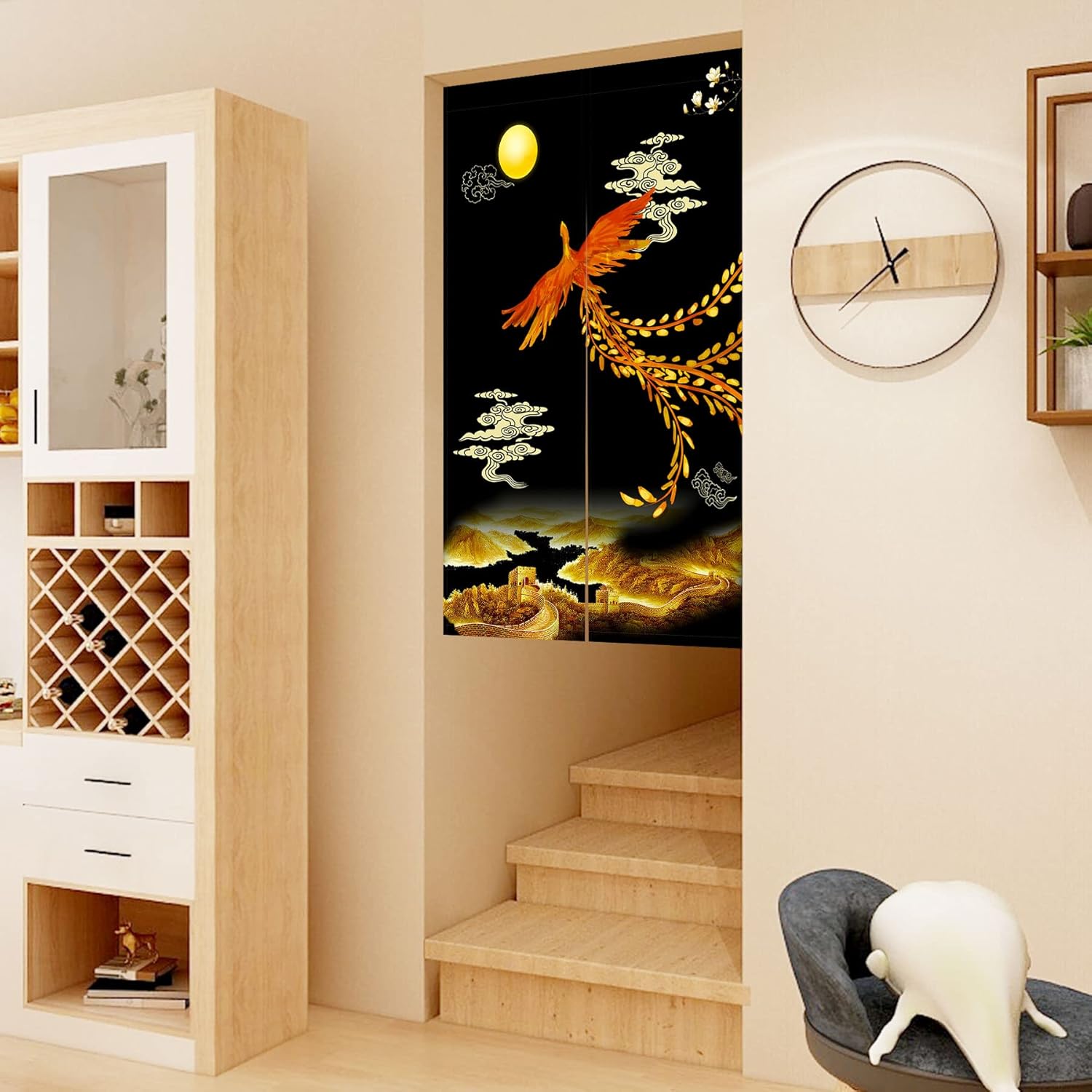 LIGICKY Chinese Style Noren Door Curtain Double Sided