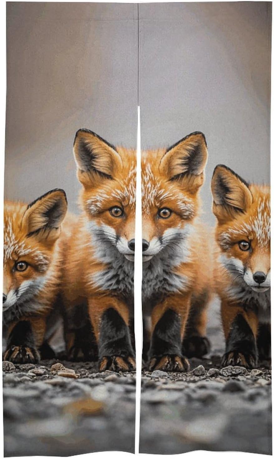 Many Foxes Door Cover Curtain 57x17 Inches
