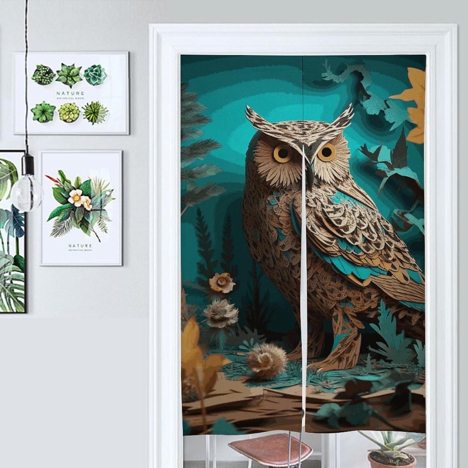 Dark Owl Door Cover Curtain 57x17 Inches