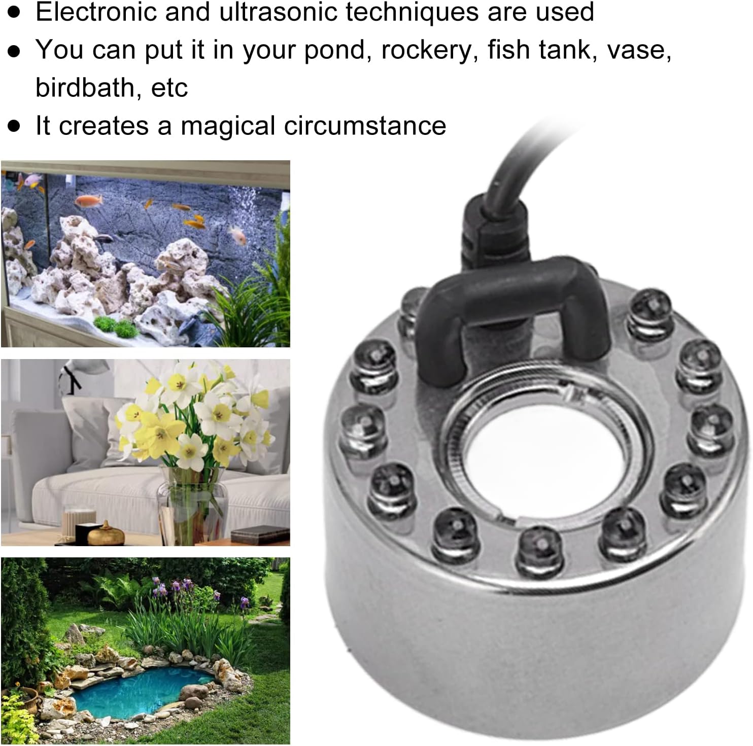 PerGar 12 LED Mister Fogger for Water Features