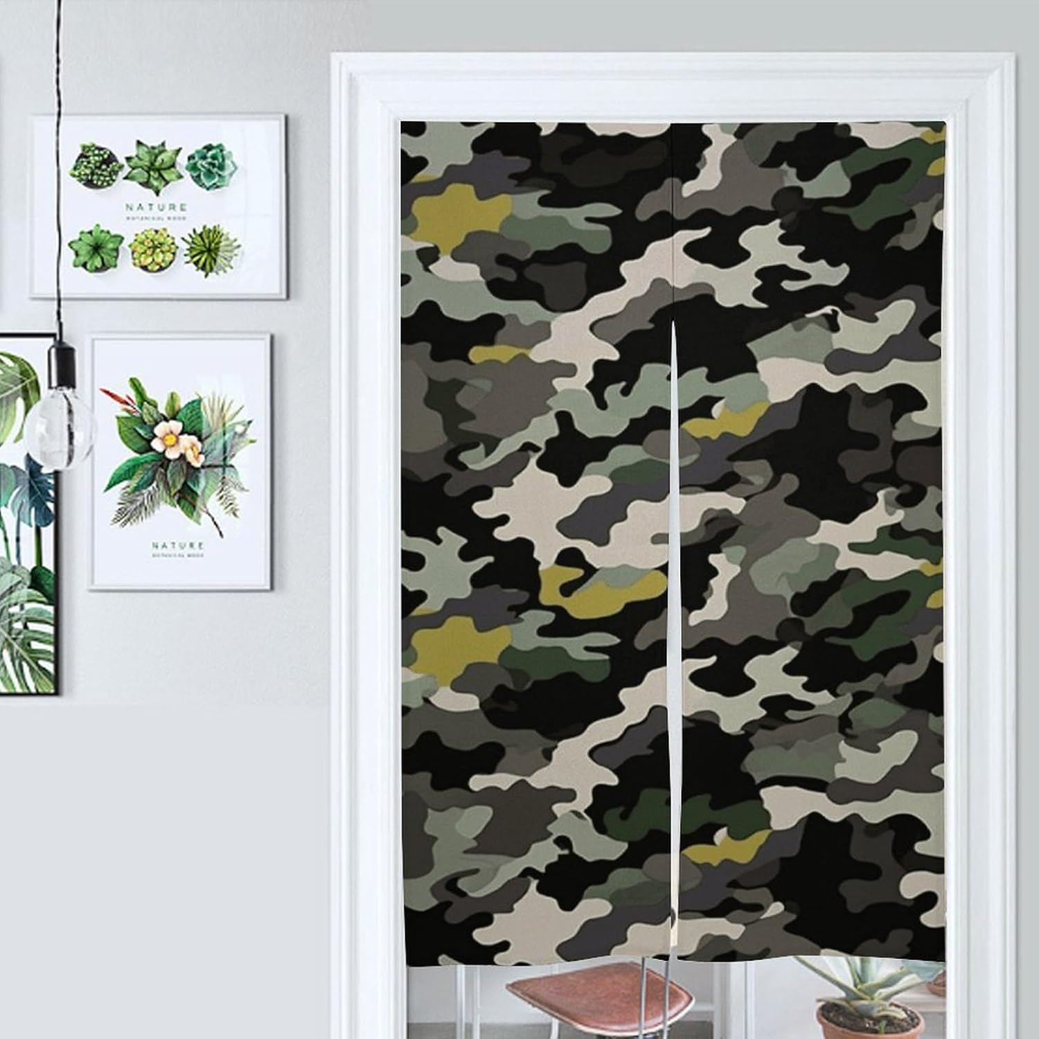 Abstract Camouflage Door Curtain 57x17 Inches