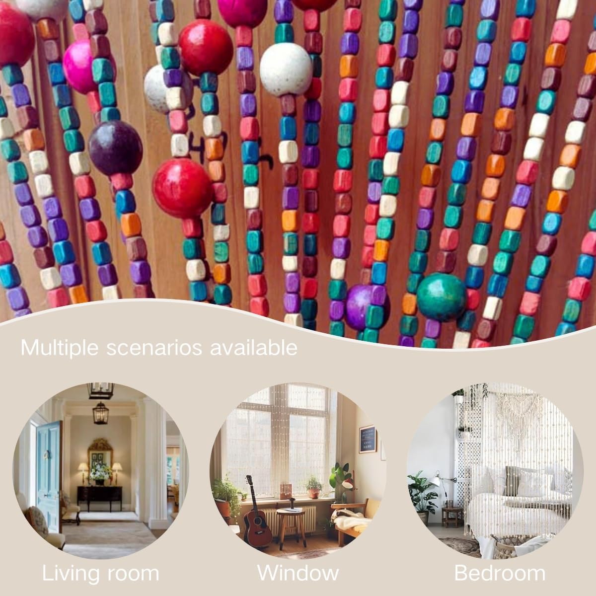 Doorway Beads Bamboo Curtain 38 Strands 354x748in