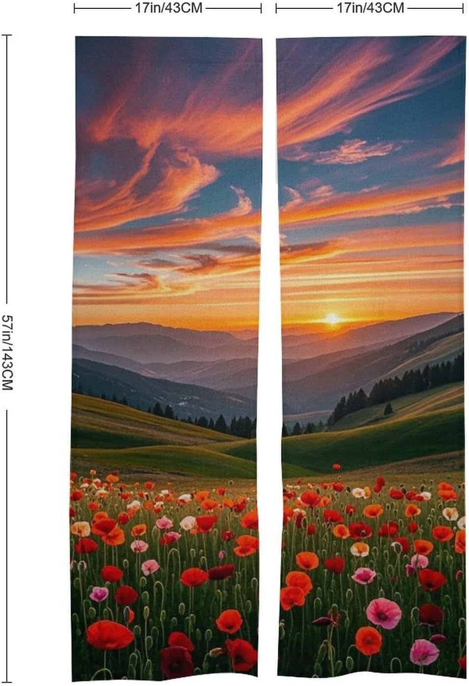Cloud Garden at Sunset Door Cover Curtain 57x17 Inches