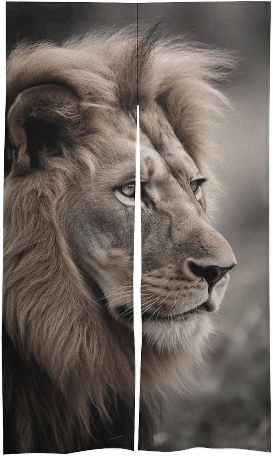 Wildlife Lion Door Cover Curtain 57x17 Inches