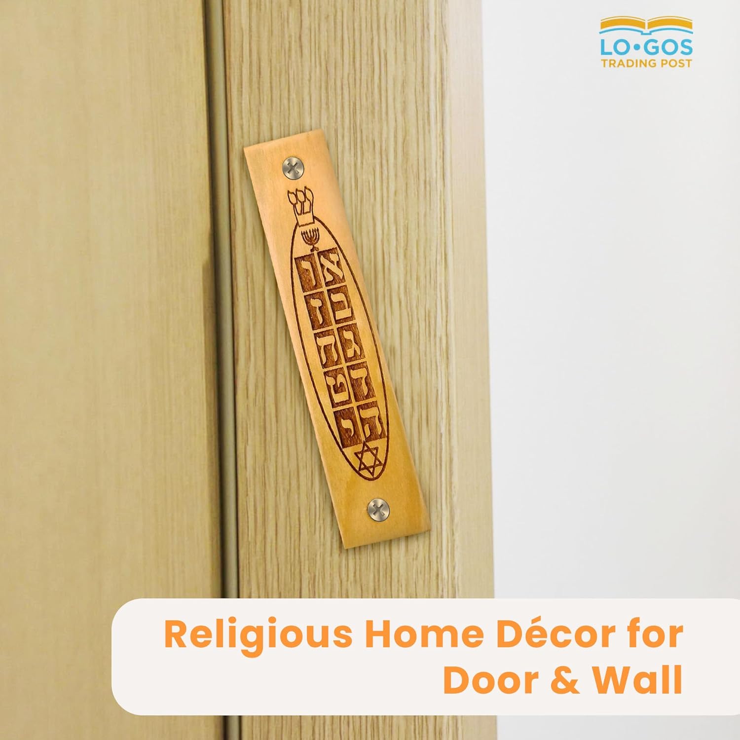 Olive Wood Mezuzah with Scroll and Star of David