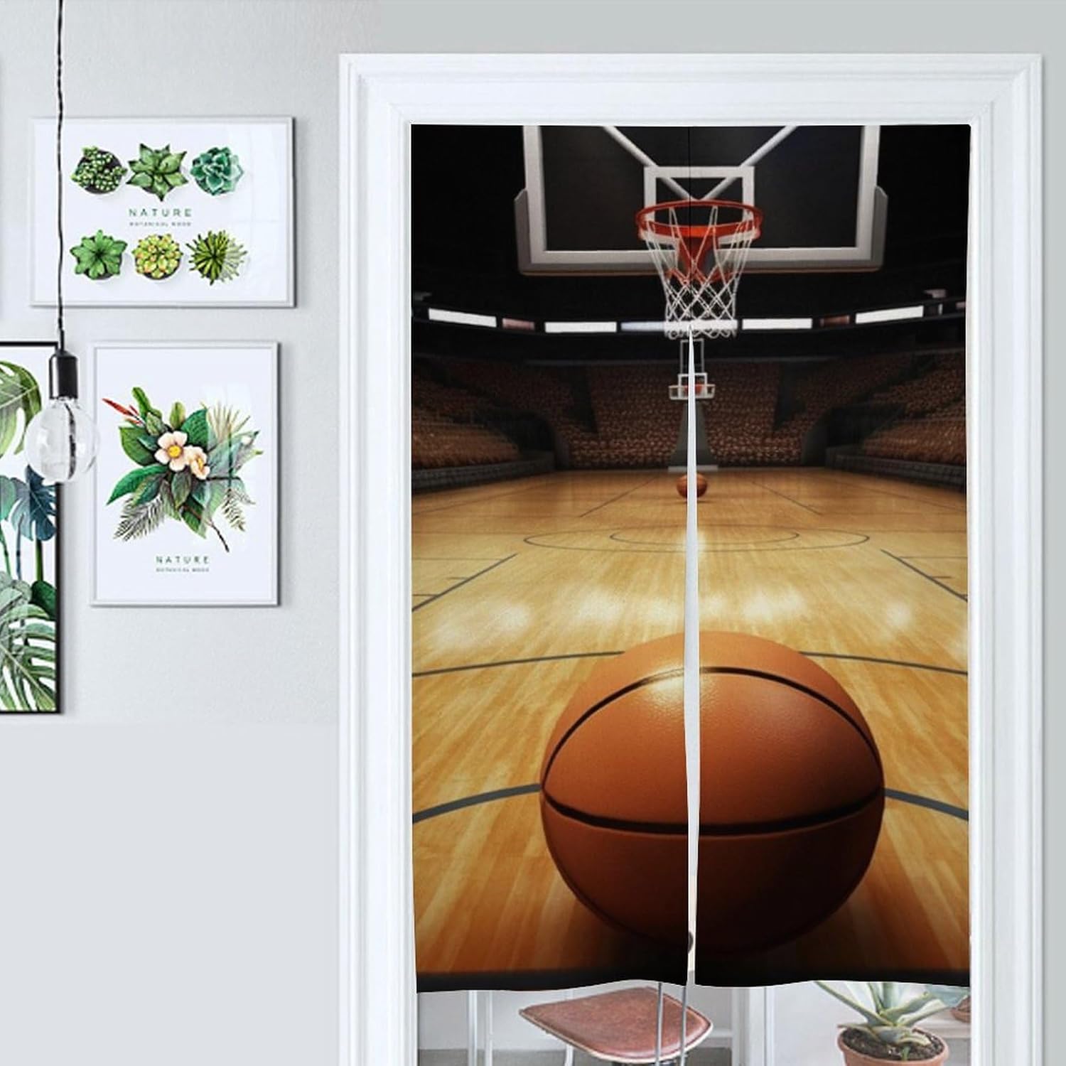 Basketball Split Door Curtain 17x57 Inch Panel Divider