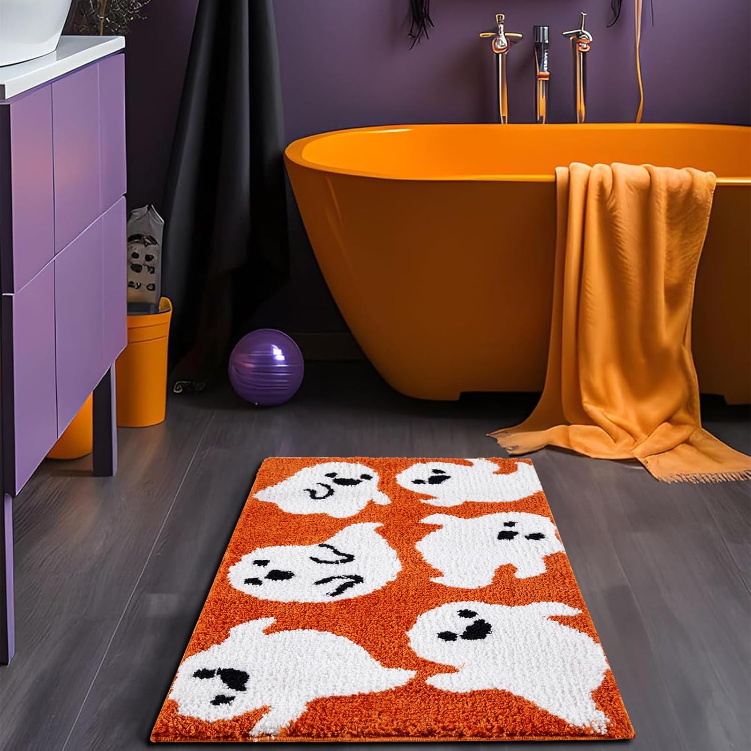 Estmy Spooky Halloween Ghost Rug 2x43 Non Slip Washable
