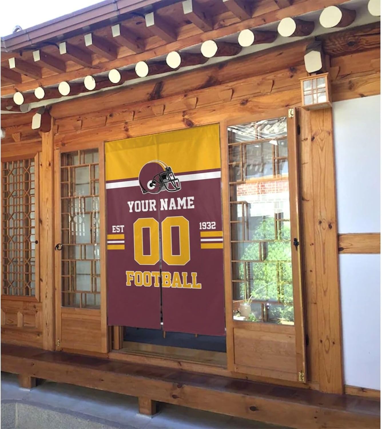 Custom Door Curtain with Name and Number