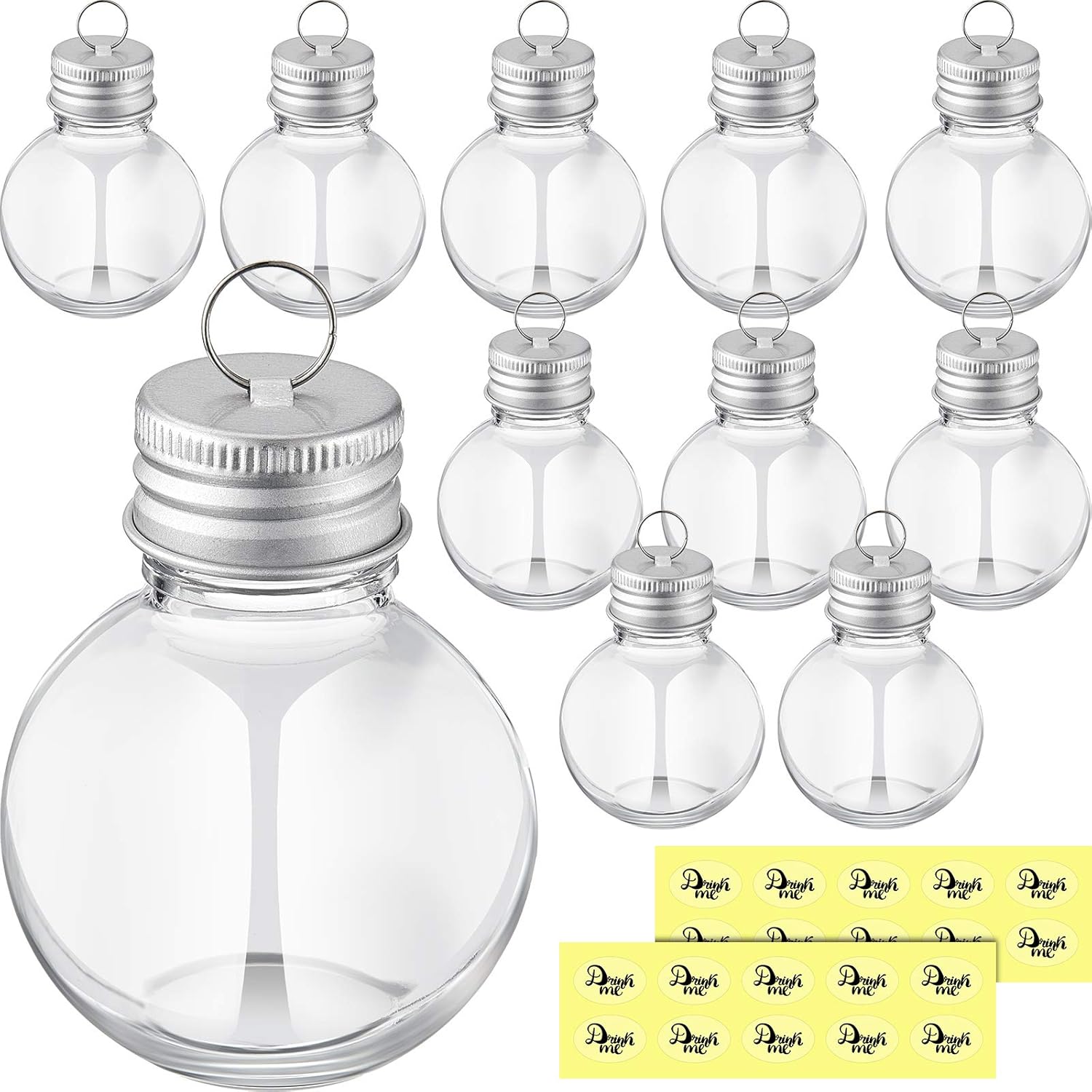 Patelai Christmas Booze Balls 12 Pieces Clear Hanging Ornaments