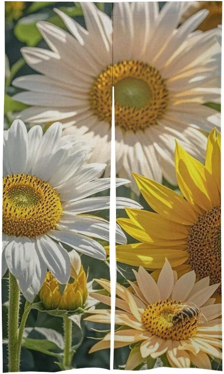 Sunflowers Daisy Rose Door Curtain 57x17 Inches