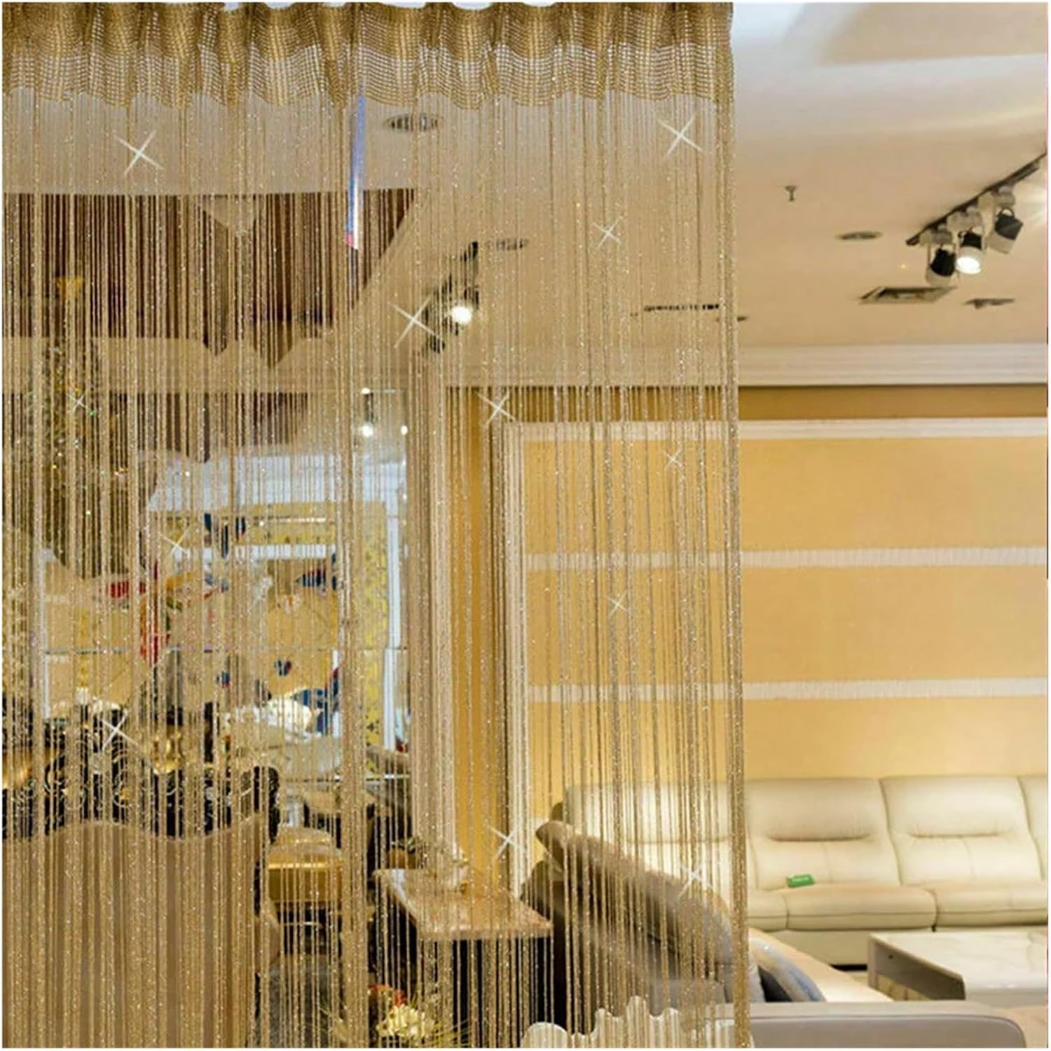 Shiny Tassel String Curtains 100x200cm Room Divider