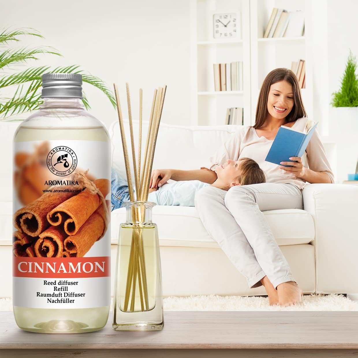Cinnamon Reed Diffuser Refill 17 Oz Natural Essential Oil