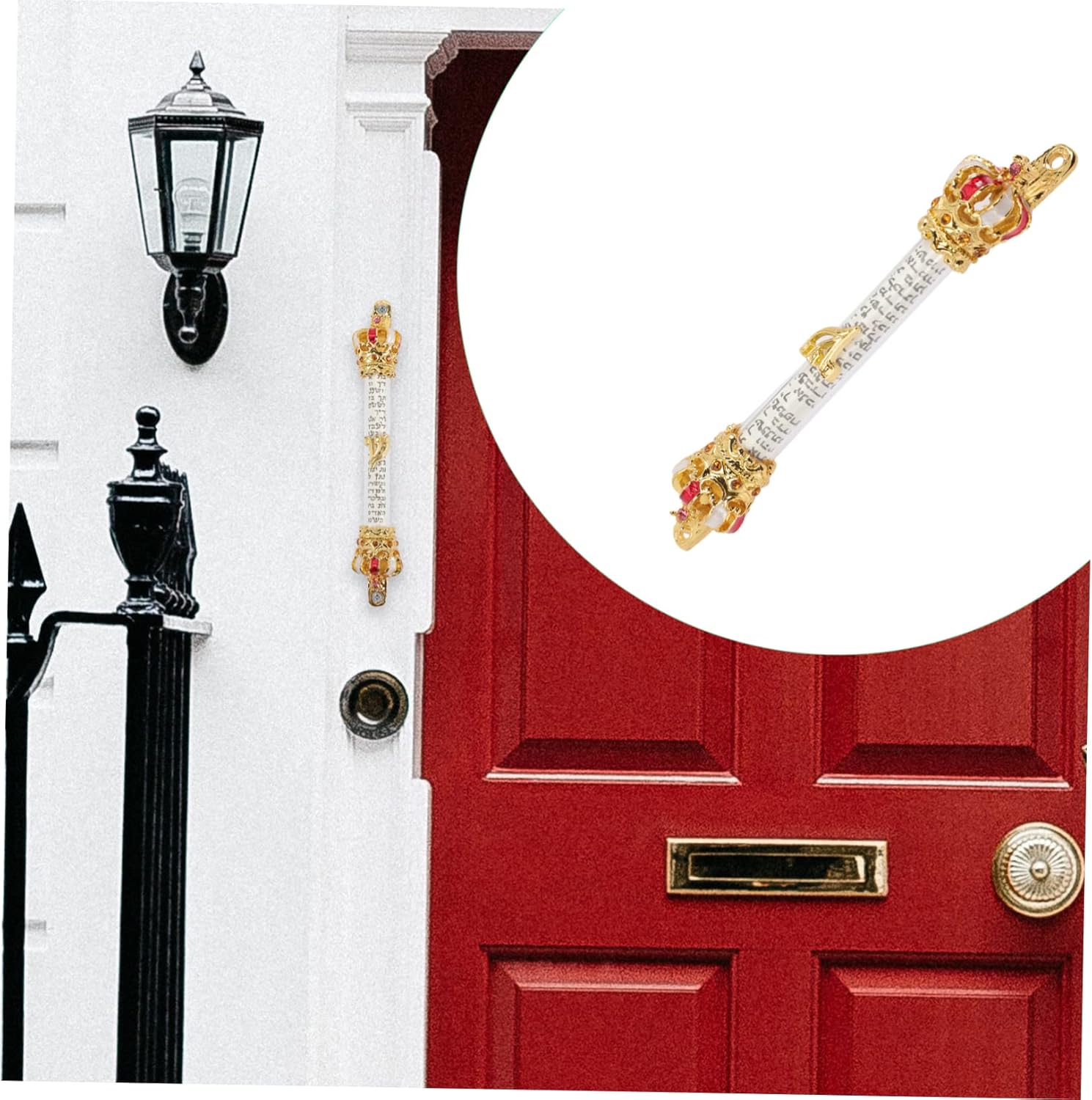 GLEAVI Elegant Metal Door Mezuzah with 2 Hole Design