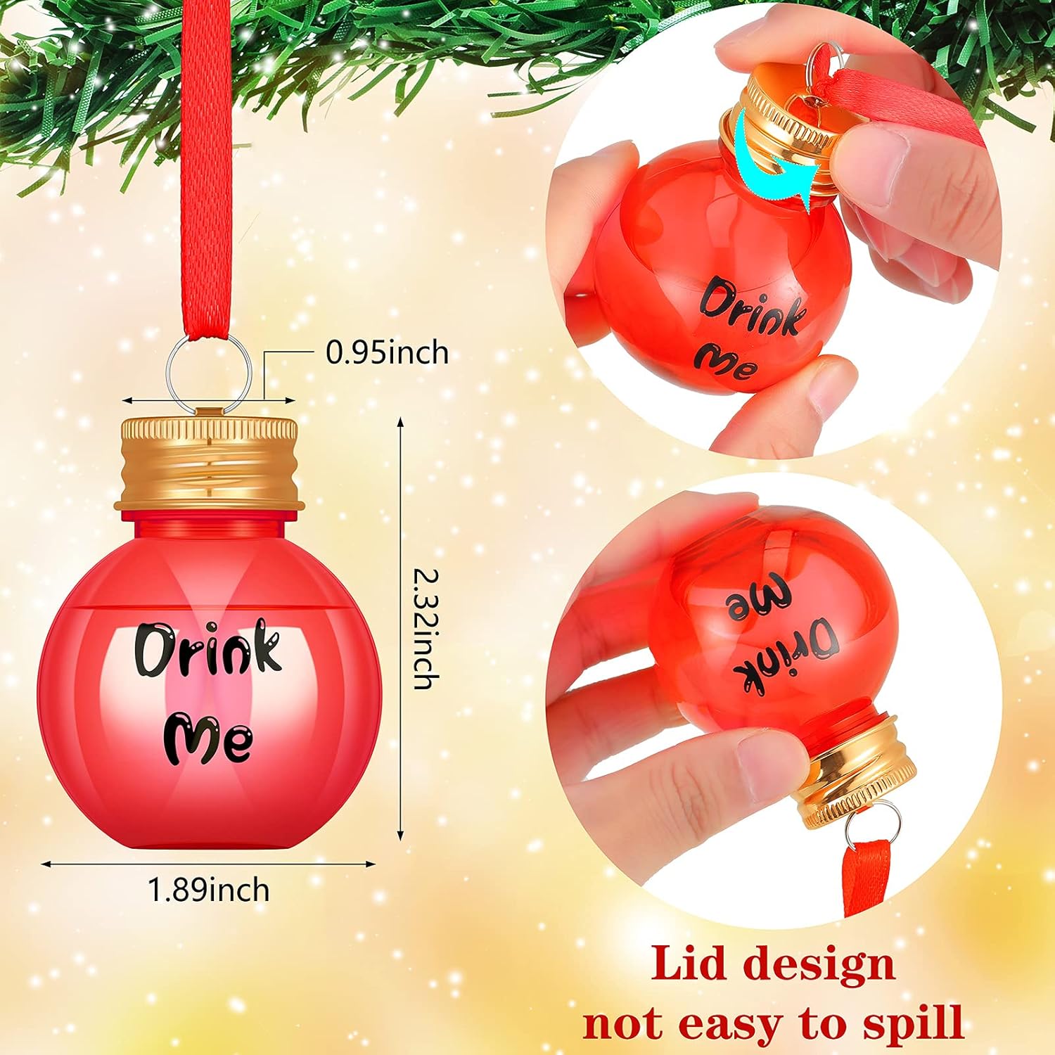 9 Piece Booze Filled Christmas Tree Ornaments Set