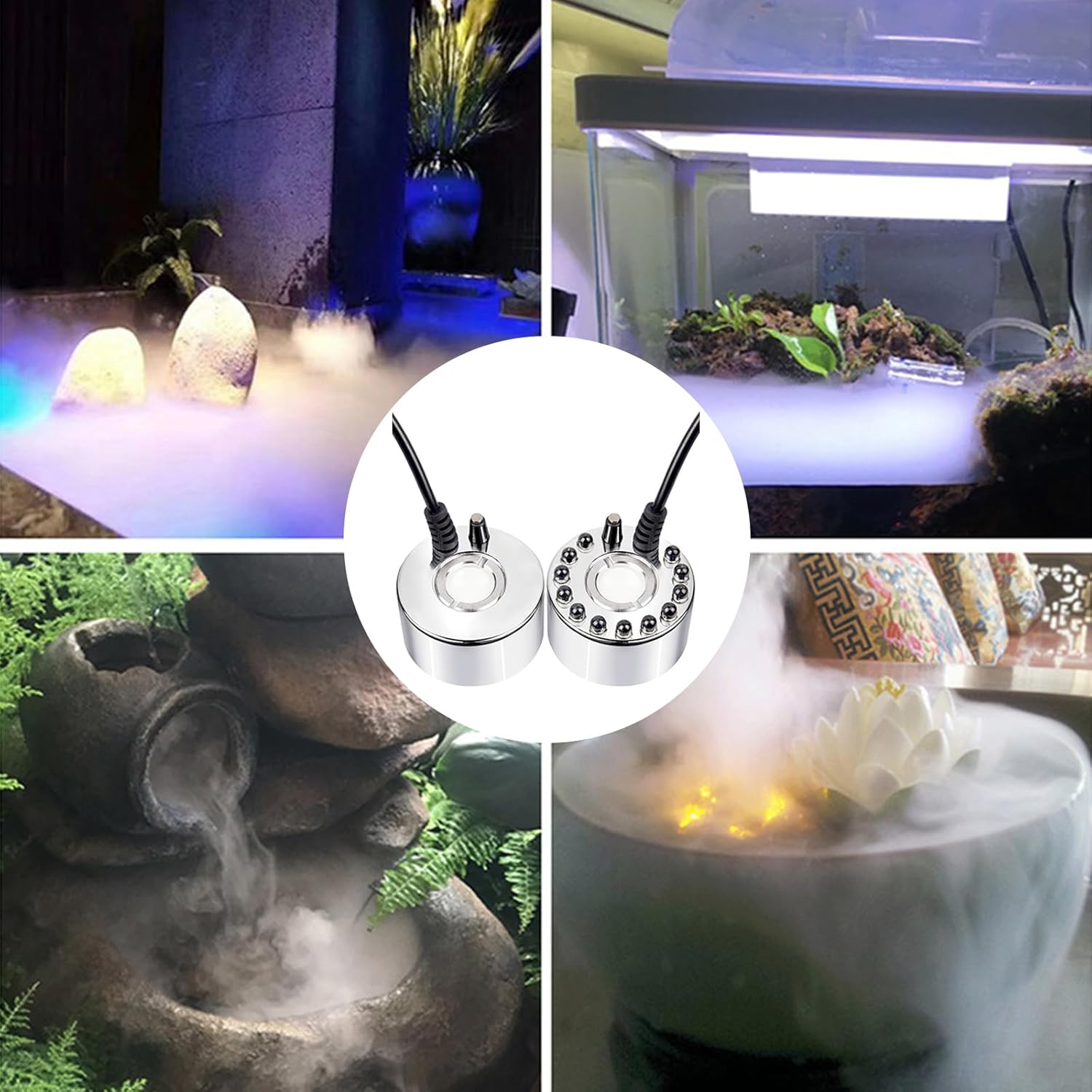 Ultrasonic Mist Maker Fogger with Light and Volume Control