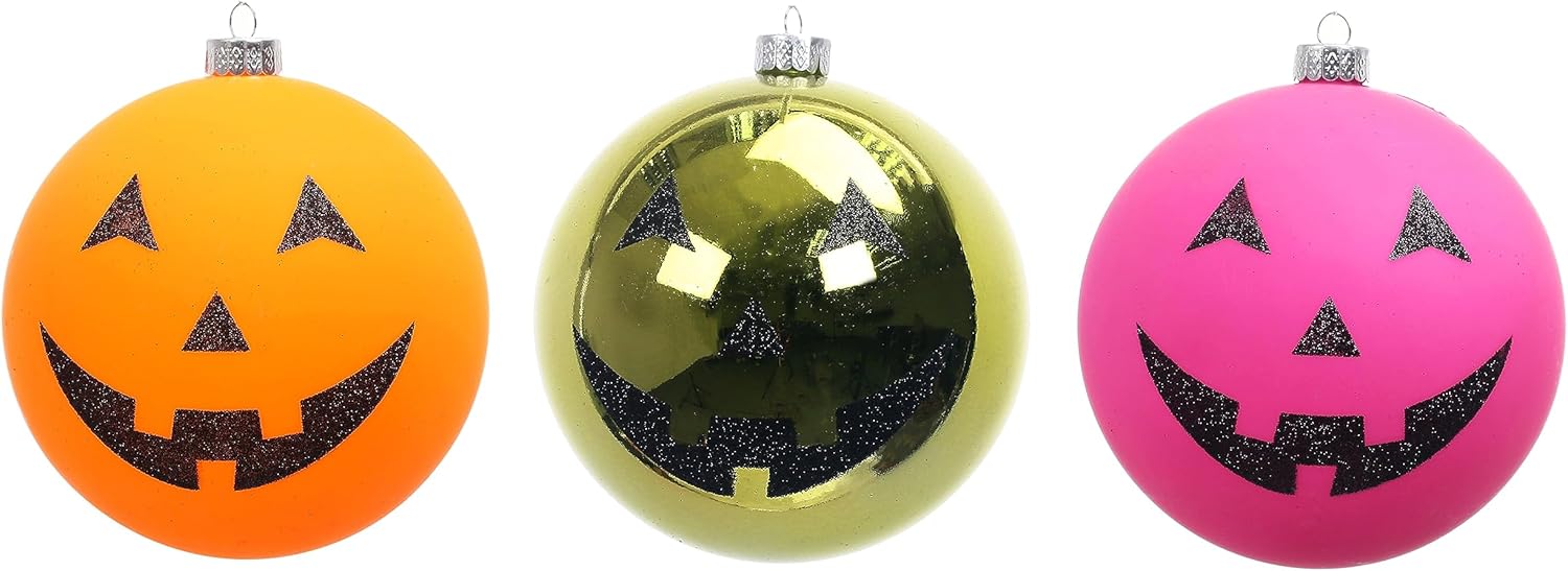 Ashland Halloween Plastic Ball Ornaments 3PC Set