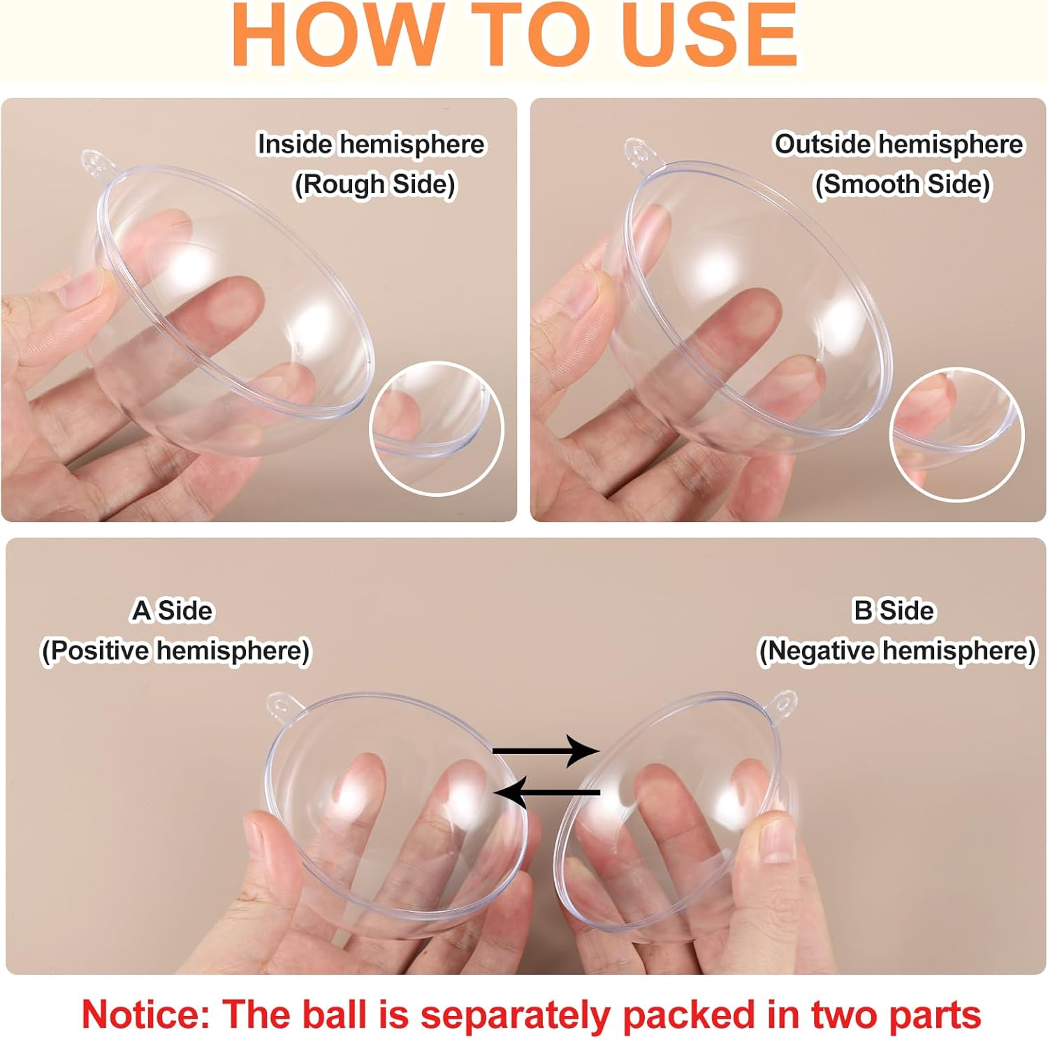 MECCANIXITY 16 Inch Clear Ornament Ball with Wire 12pcs