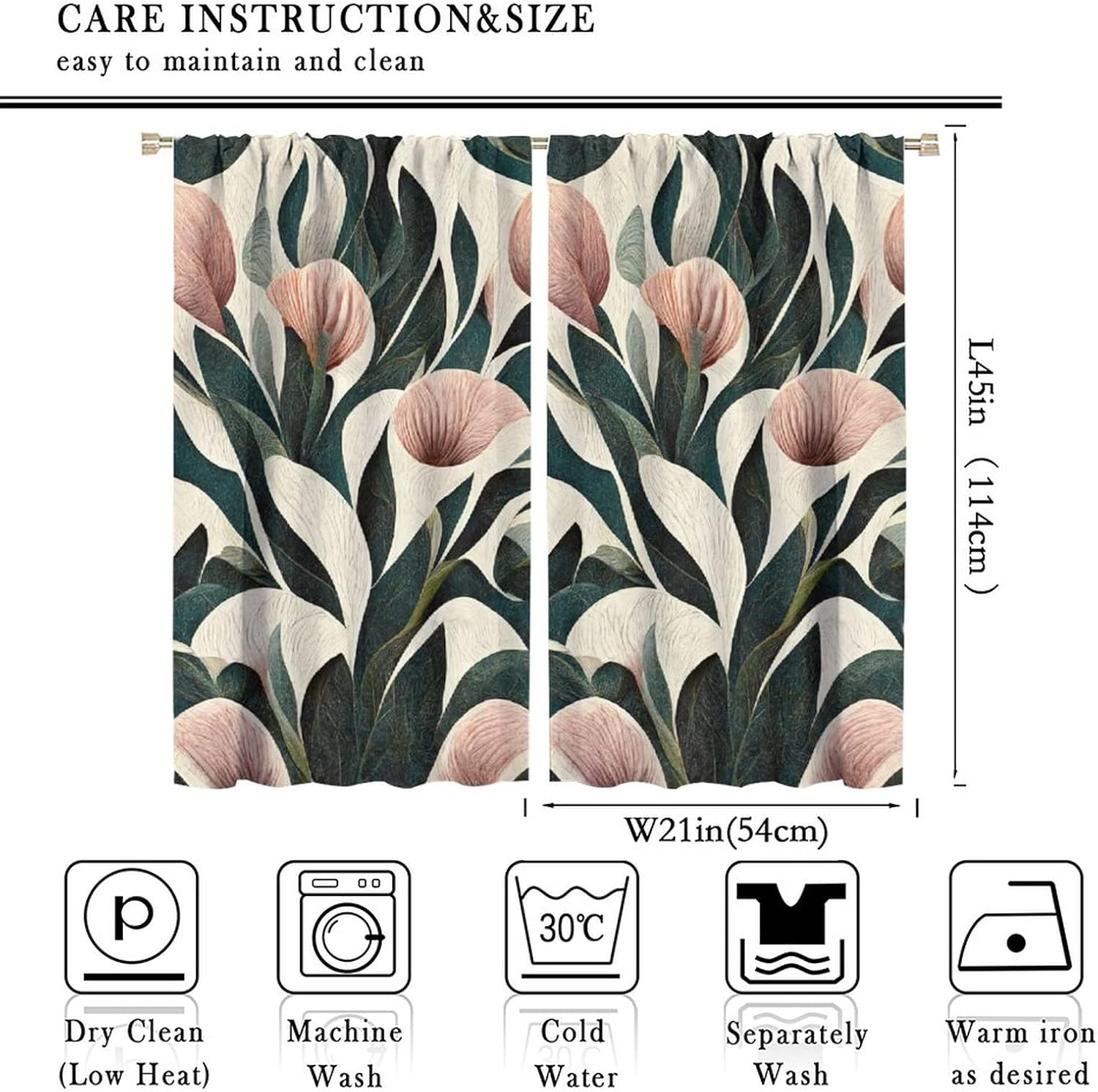 JESTRONRY Abstract Floral Curtains for Living Room Bedroom