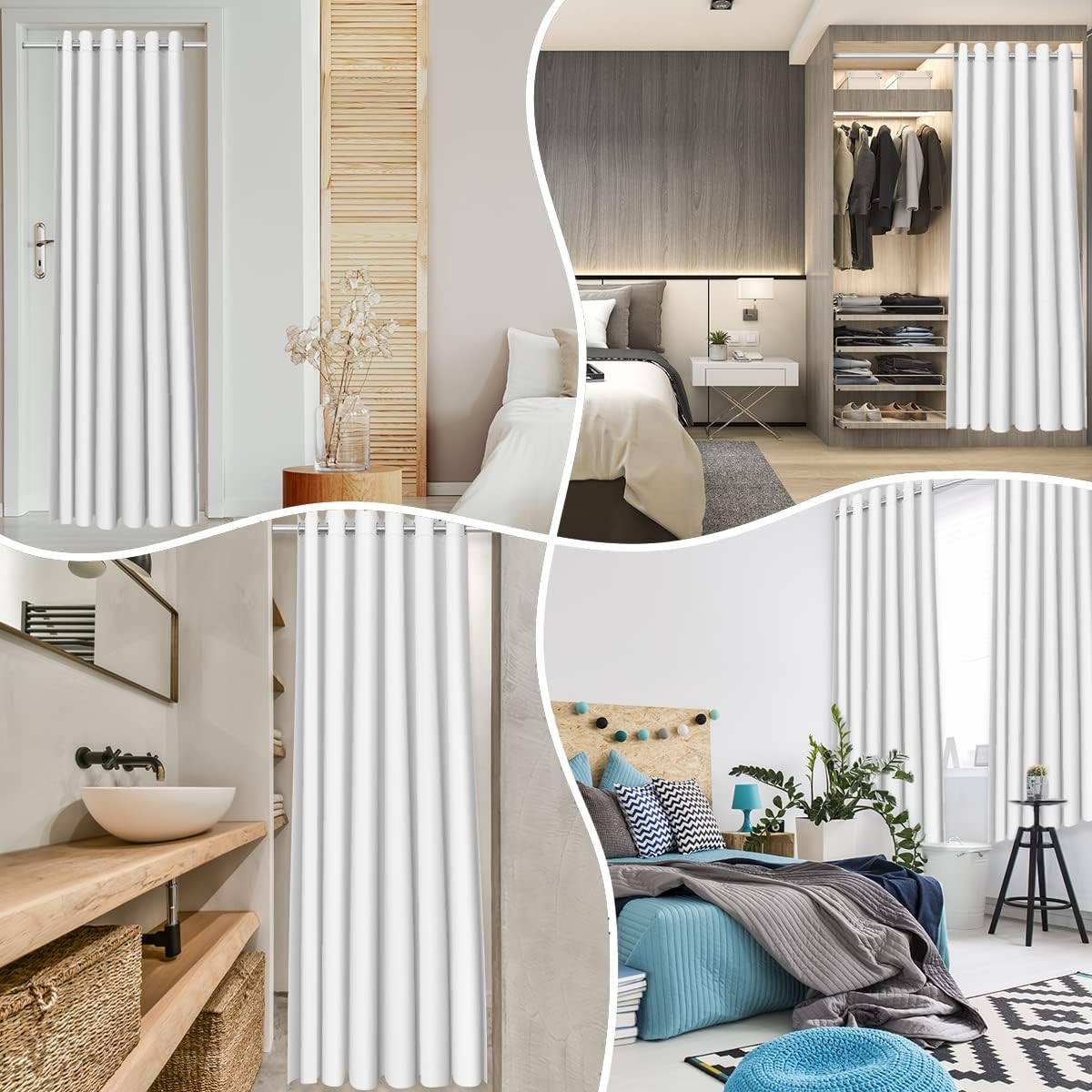Abstract Door Curtain with Grommet Design