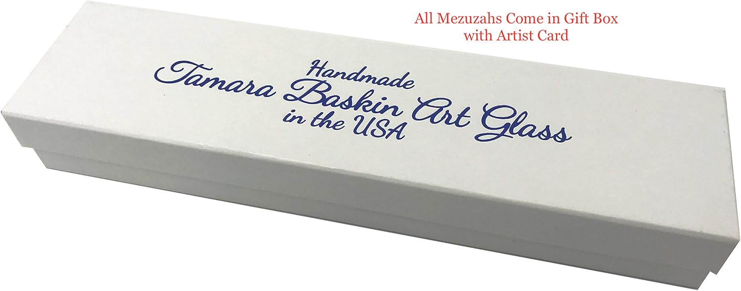 Tamara Baskin Art Glass Sparkling Jewel Tone Mezuzah