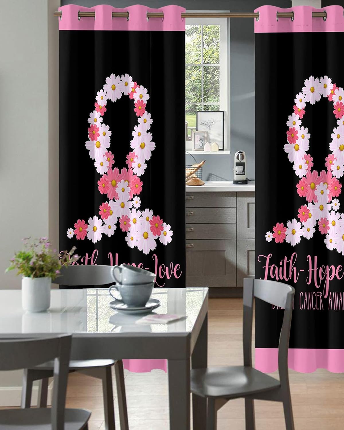 Faith Hope Love Door Curtains - 52x96 Blackout Panels