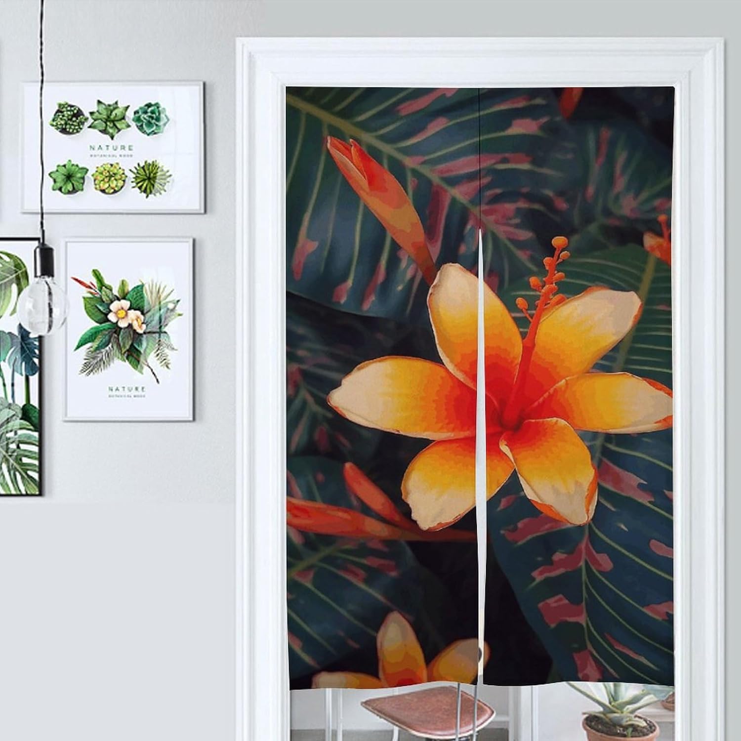 Hawaii Tropical Flower Door Curtain Panel 17x57 Inch