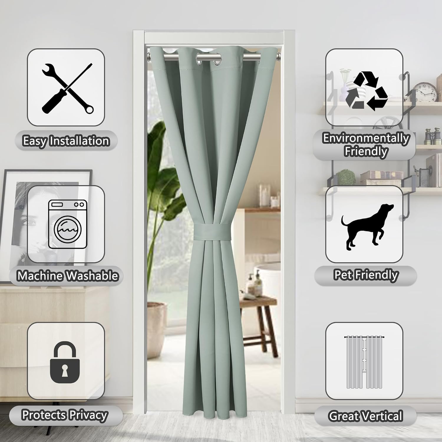 AOSKY Door Curtains for Privacy and Light Block