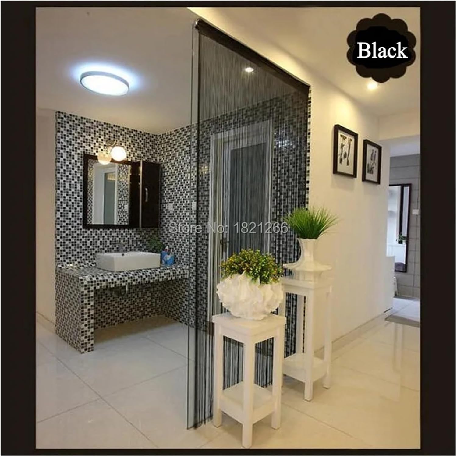 TYLPFH String Curtains 300x290cm Solid Color Panels