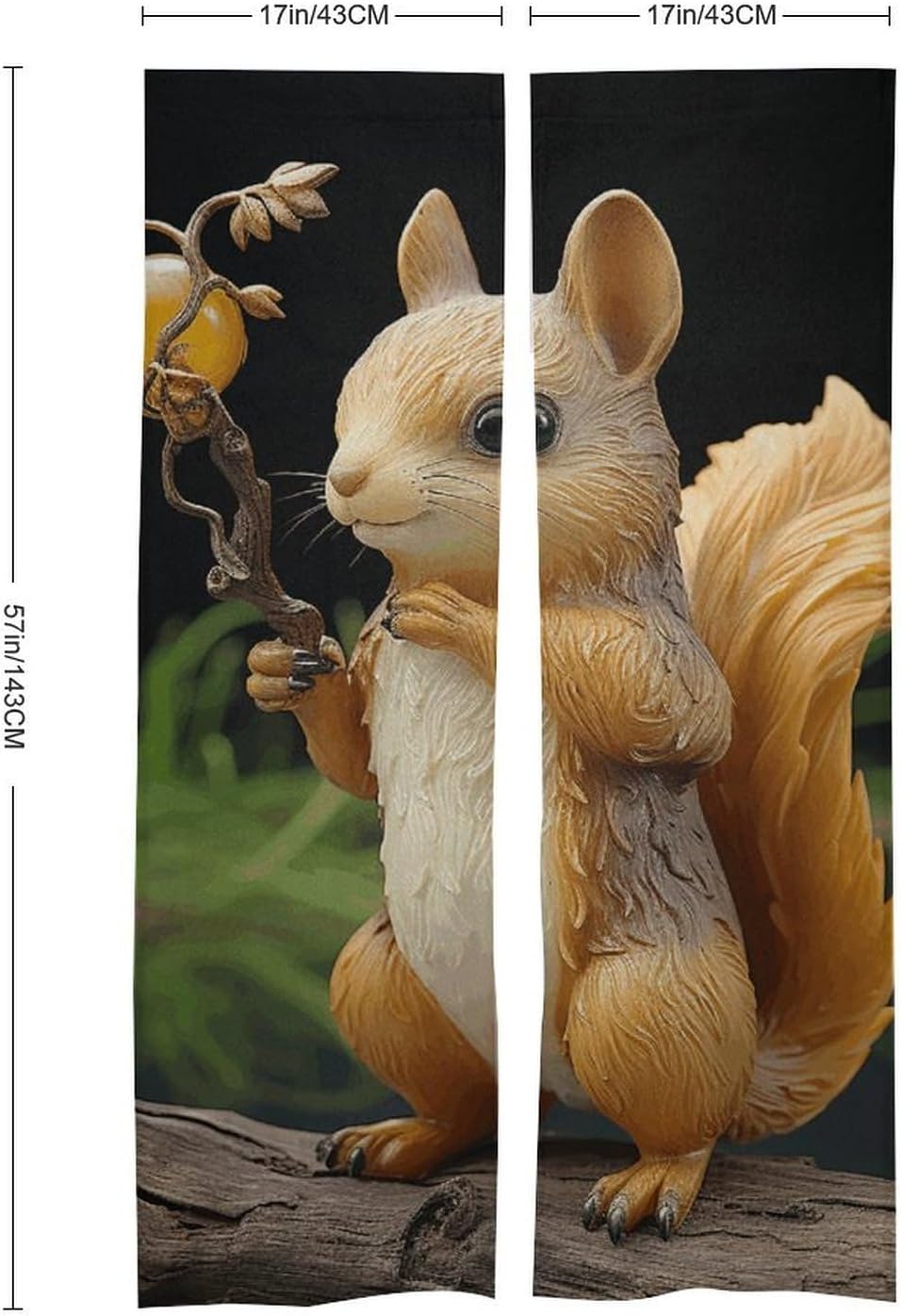 Resin Squirrel Door Cover Curtain 57x17 Inches