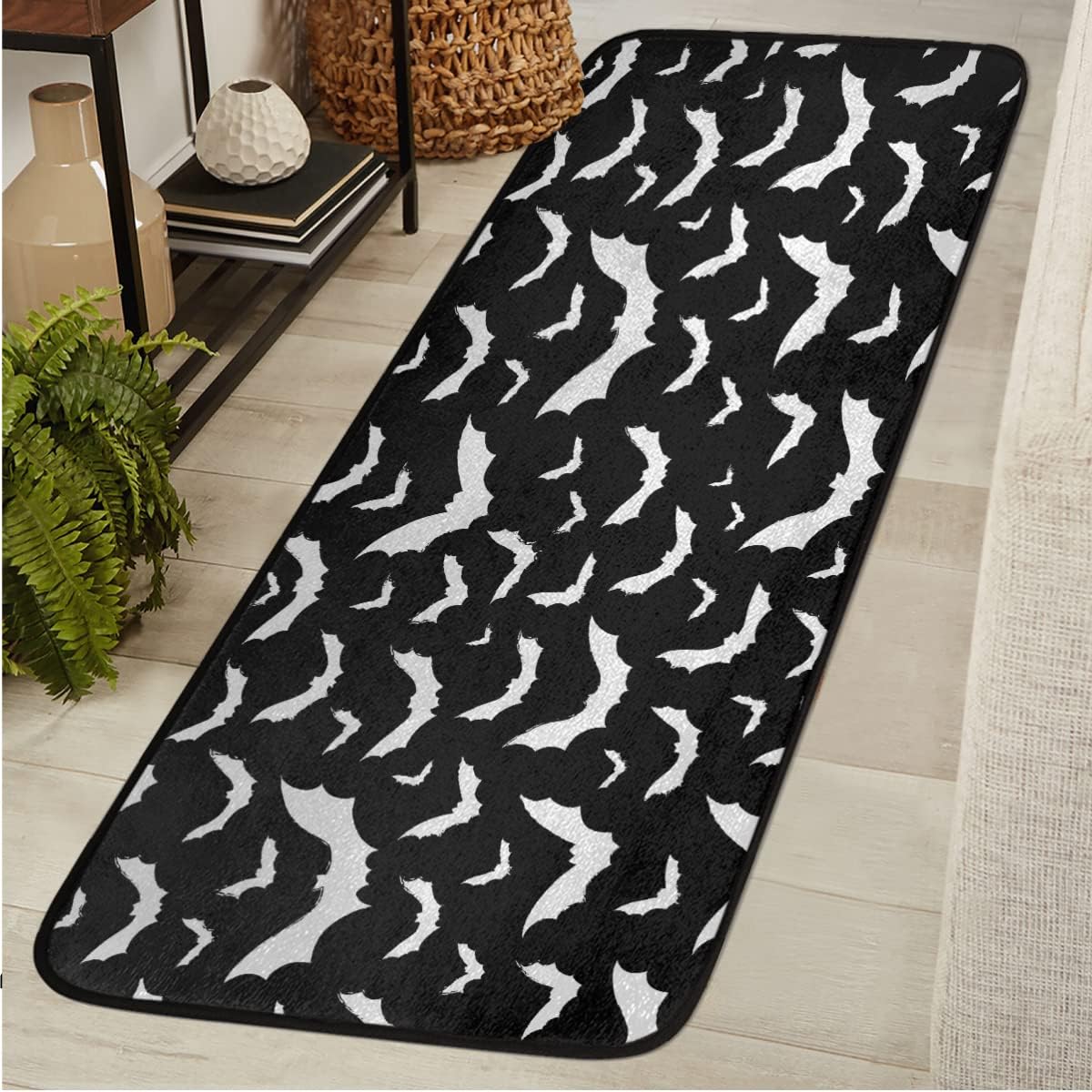 Halloween Bat Runner Rug 2x6 ft Non Slip