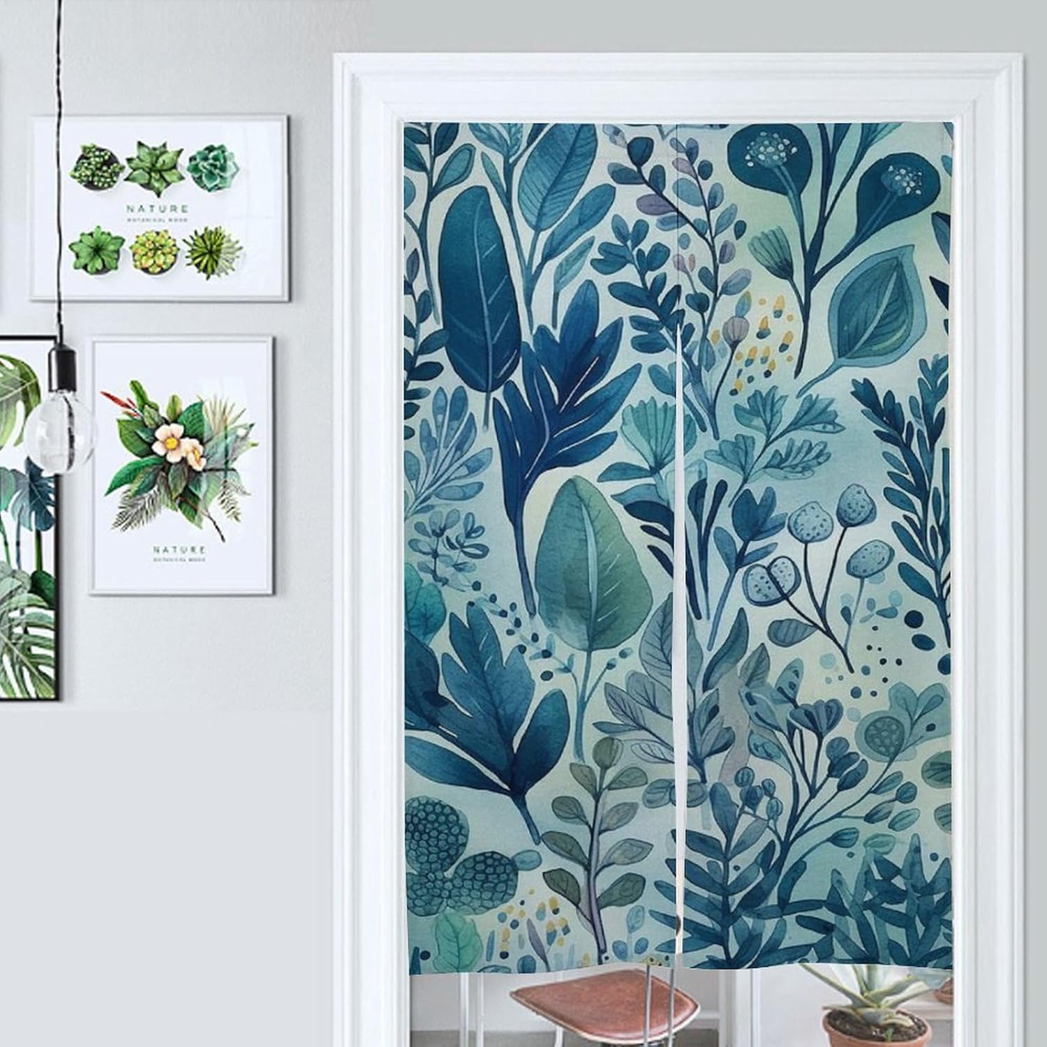 Japanese Noren Leaf Shape Door Curtain 34x57 Inches