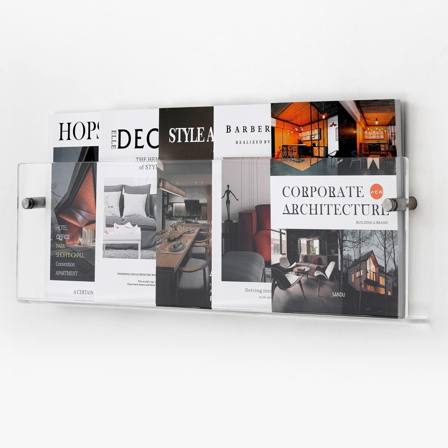 Clear Acrylic 3 Tier Brochure Holder Wall Mount