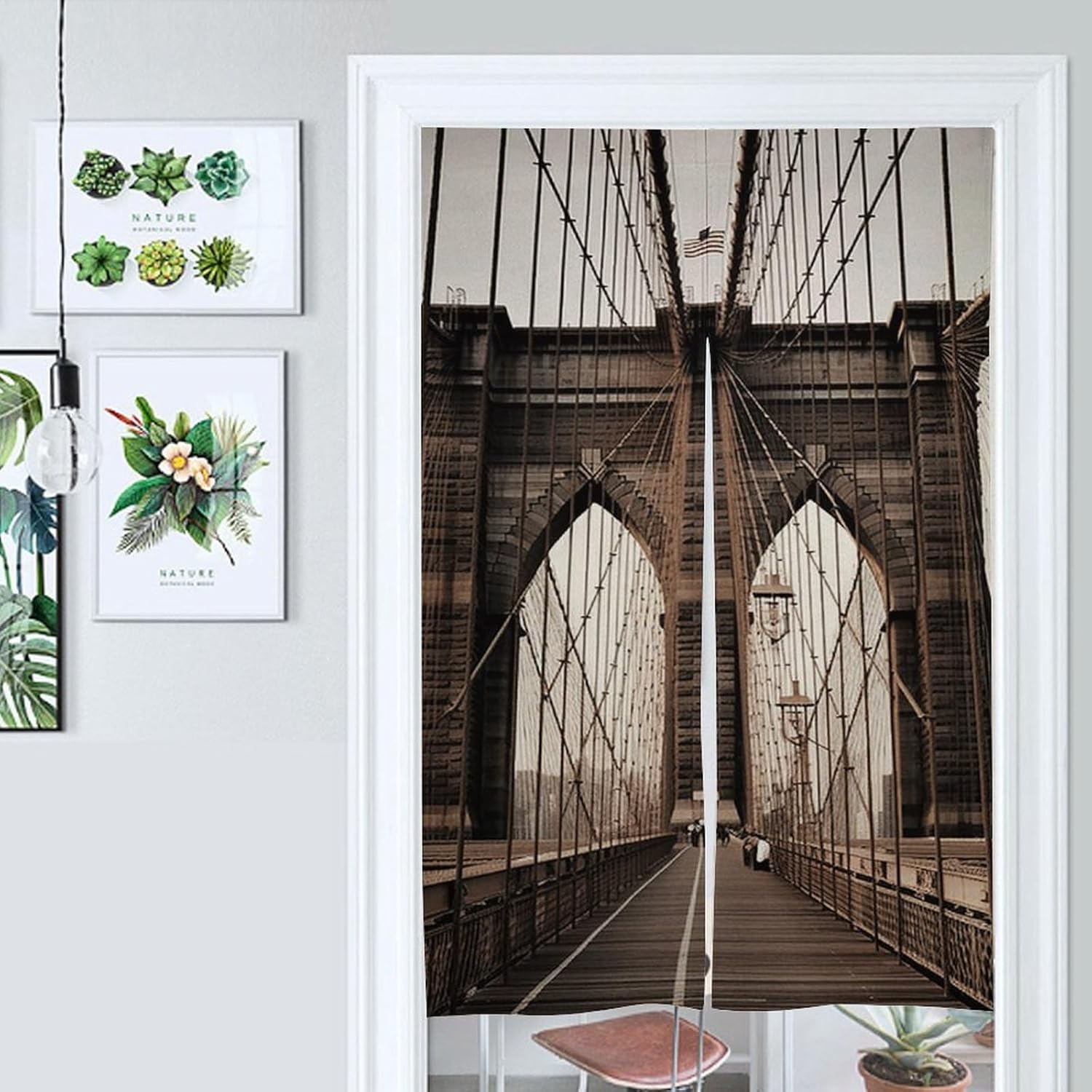 Brooklyn Bridge Door Cover Curtain 57x17 Inches