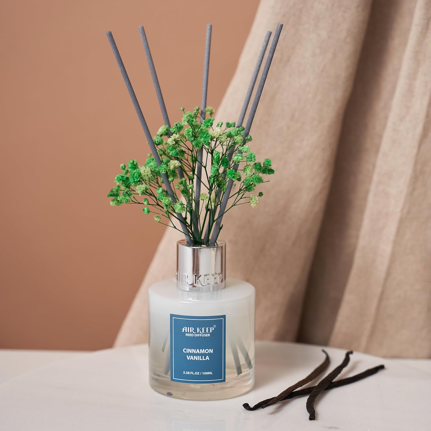 Airkeep Reed Diffuser Set - Cinnamon Vanilla 338 Fl Oz